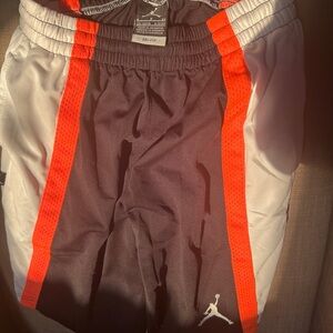 Jordan Kids Black and Orange Shorts